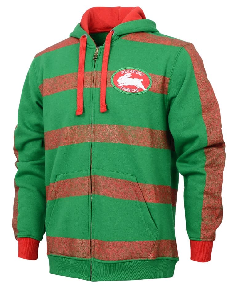 South Sydney Rabbitohs NRL Mens Retro Zip Hoodie South Sydney Rabbitohs NRL Mens Retro Zip Hoodie