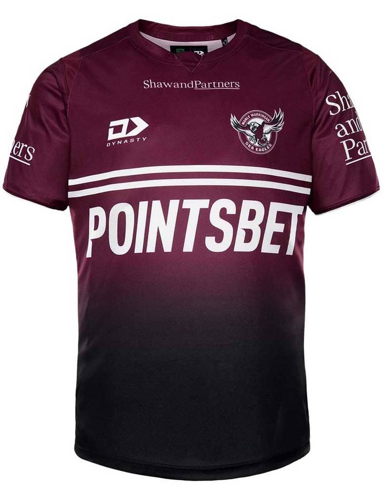 Manly Sea Eagles NRL Mens Maroon Training Shirt