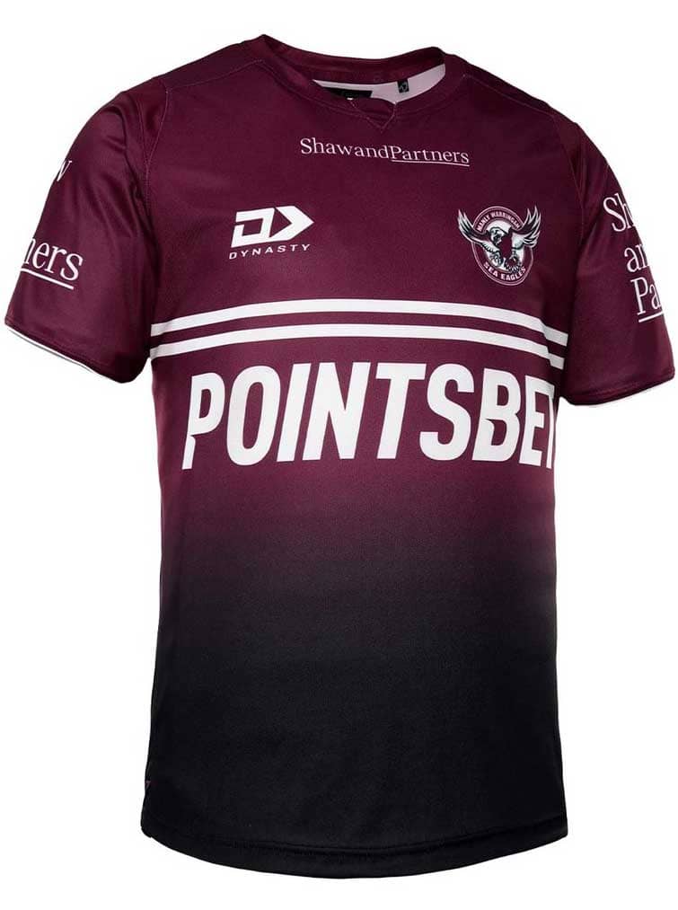 Manly Sea Eagles NRL Mens Maroon Training Shirt