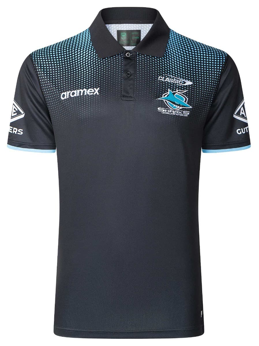 Cronulla Sharks 2025 NRL Mens Media Polo Shirt