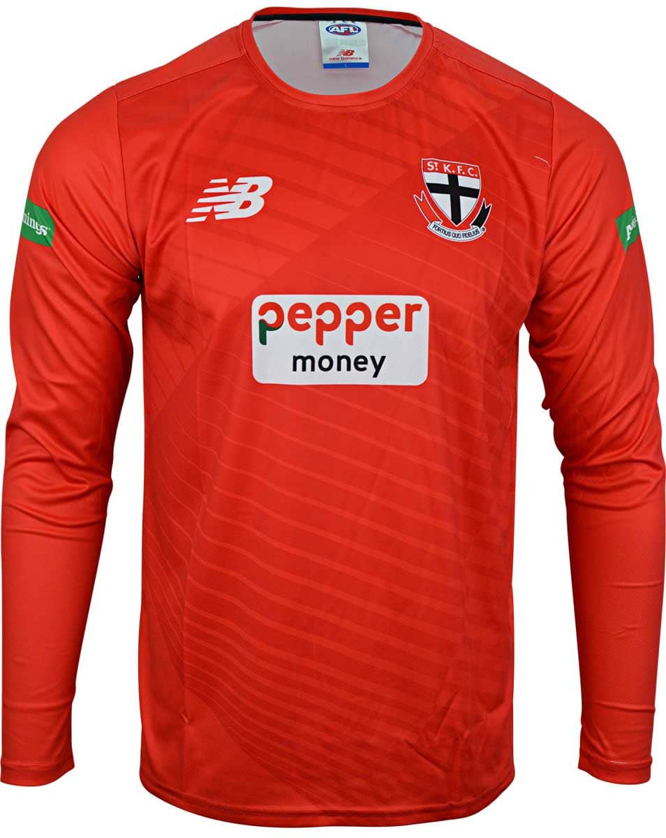 St Kilda Saints AFL Mens Red Long Sleeve Training Shirt
