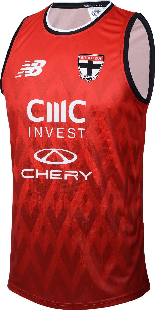 St Kilda Saints 2025 AFL Mens Red Training Singlet