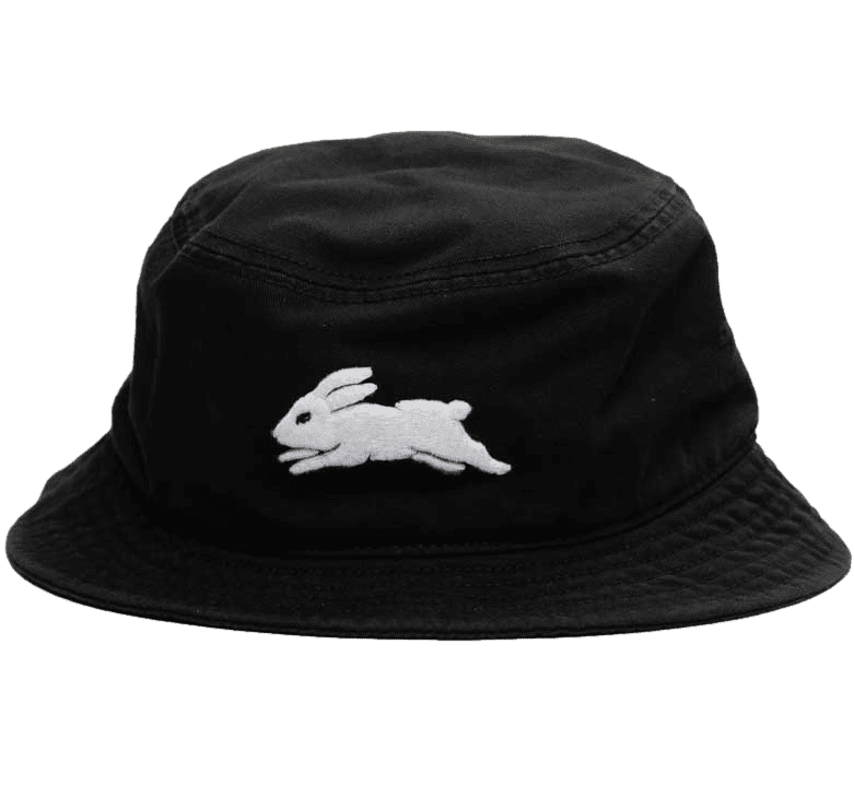 South Sydney Rabbitohs NRL Mens Black Twill Bucket Hat
