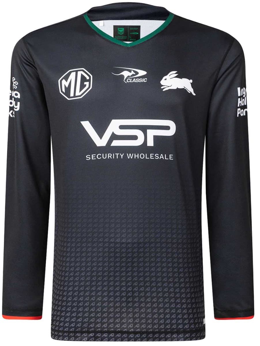 South Sydney Rabbitohs 2025 NRL Mens Long Sleeve Black Training Tee South Sydney Rabbitohs 2025 NRL Mens Long Sleeve Black Training Tee