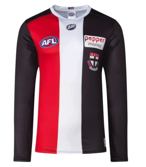 St Kilda Saints AFL Mens Long Sleeve Home Guernsey