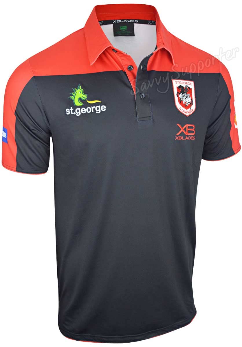 St George Dragons 2020 NRL Mens Players Polo Shirt St George Dragons 2020 NRL Mens Players Polo Shirt