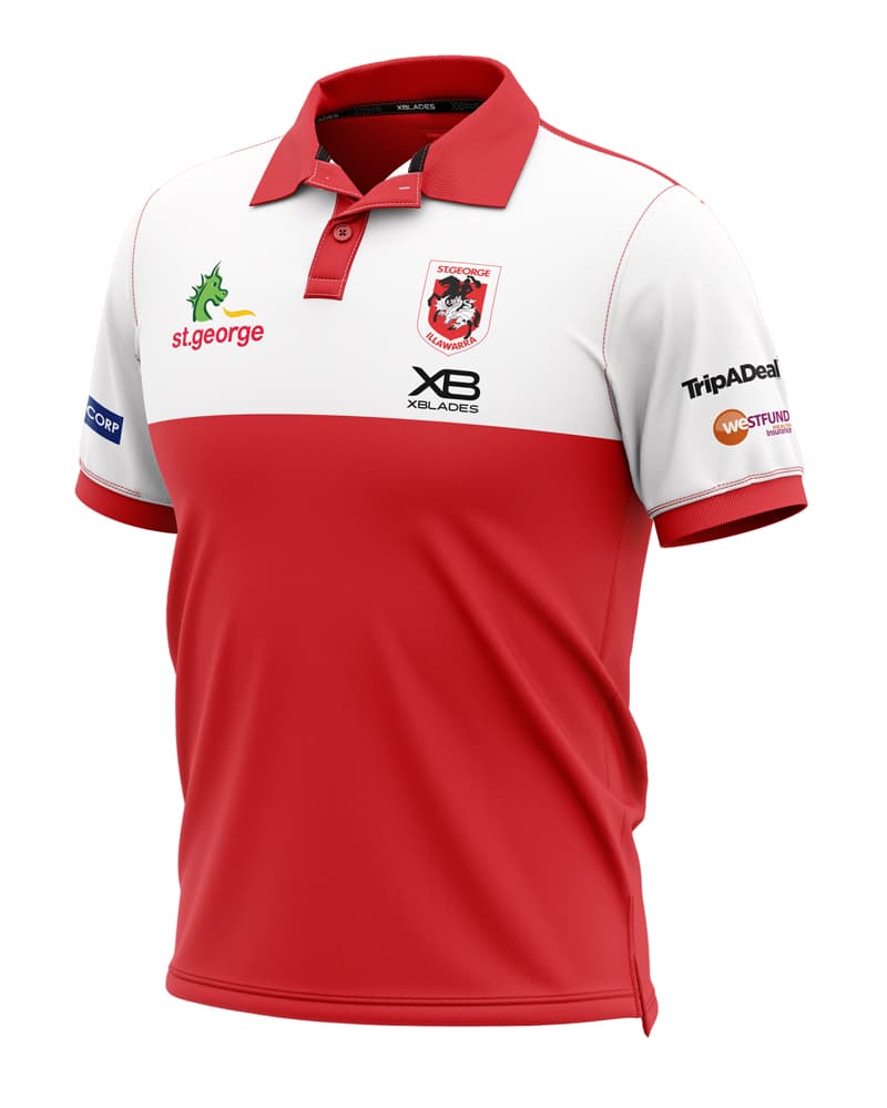 St George Dragons 2020 NRL Mens Media Polo Shirt