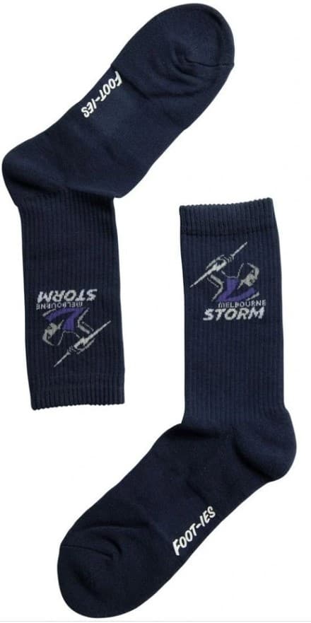 Melbourne Storm NRL Mens Sport Crew Socks Purple 2 Pack
