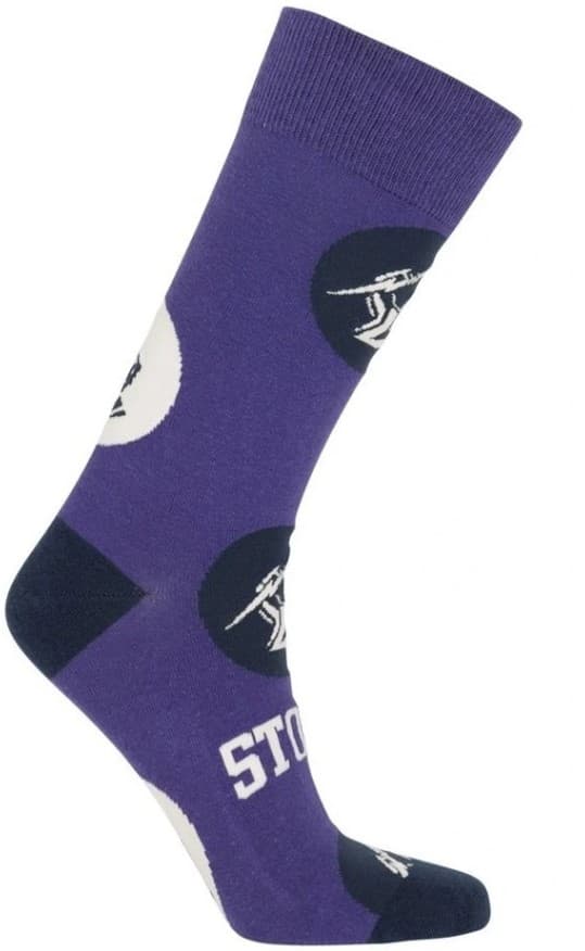Melbourne Storm NRL Mens Logo Dots Socks Purple Melbourne Storm NRL Mens Logo Dots Socks Purple