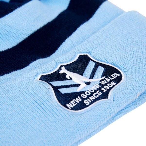 NSW Blues State of Origin Striped PomPom Beanie