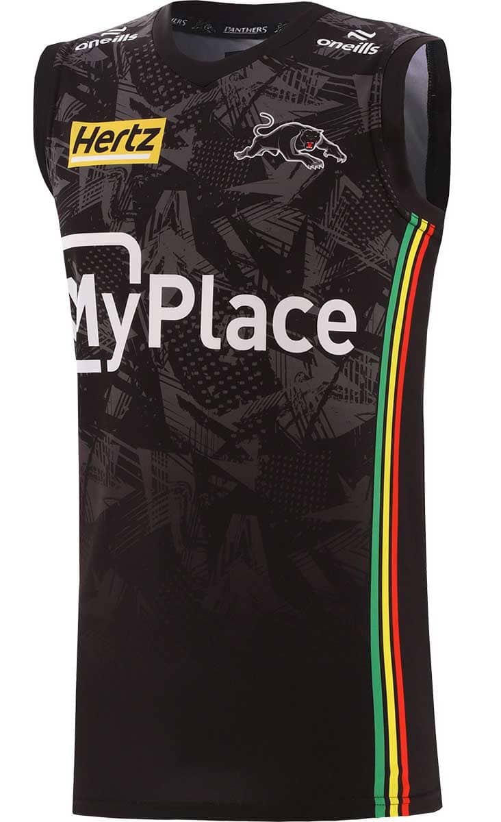 Penrith Panthers 2024 NRL Mens Black Training Singlet