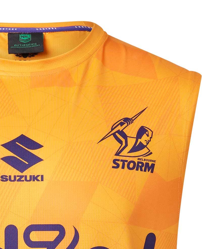 Melbourne Storm 2023 NRL Mens Orange Training Singlet