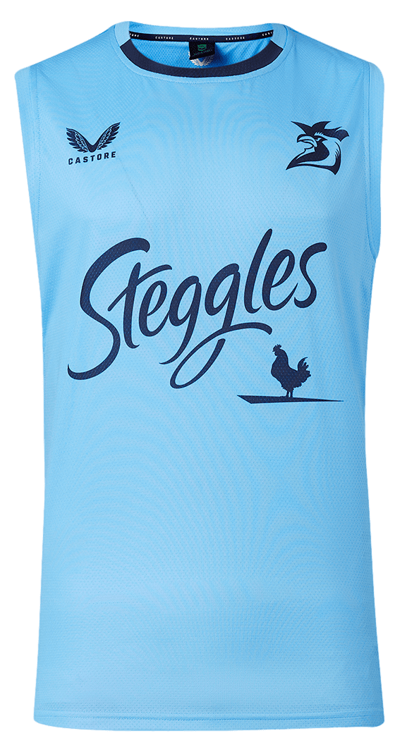 Sydney Roosters 2024 NRL Mens Sky Blue Training Singlet