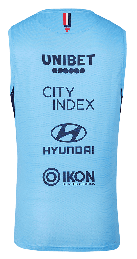 Sydney Roosters 2024 NRL Mens Sky Blue Training Singlet