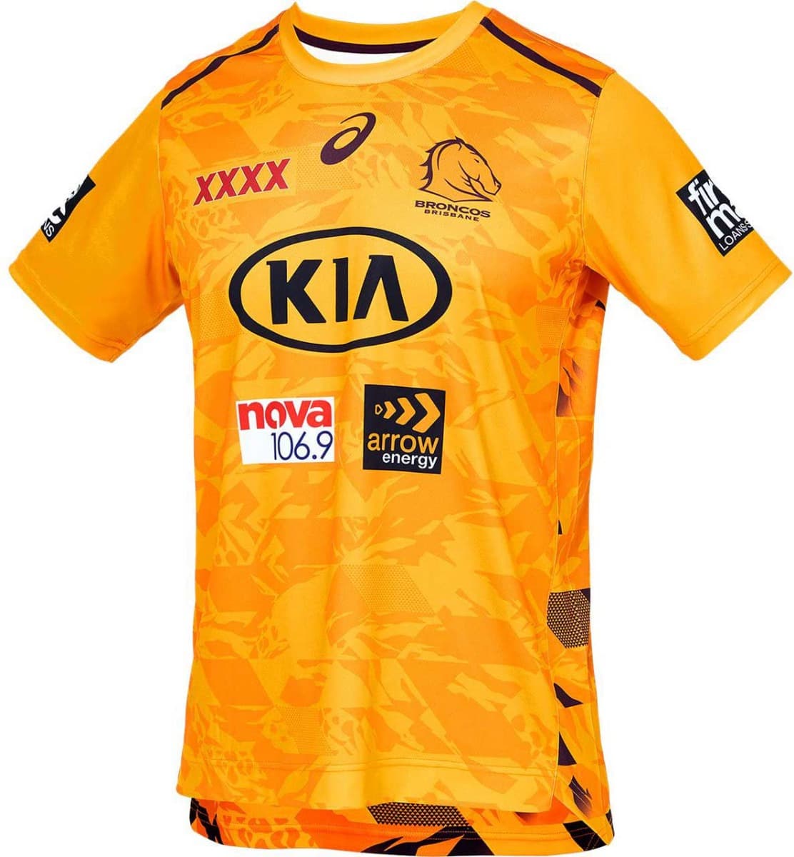 Brisbane Broncos NRL Gold Mens Training Shirt Brisbane Broncos NRL Gold Mens Training Shirt