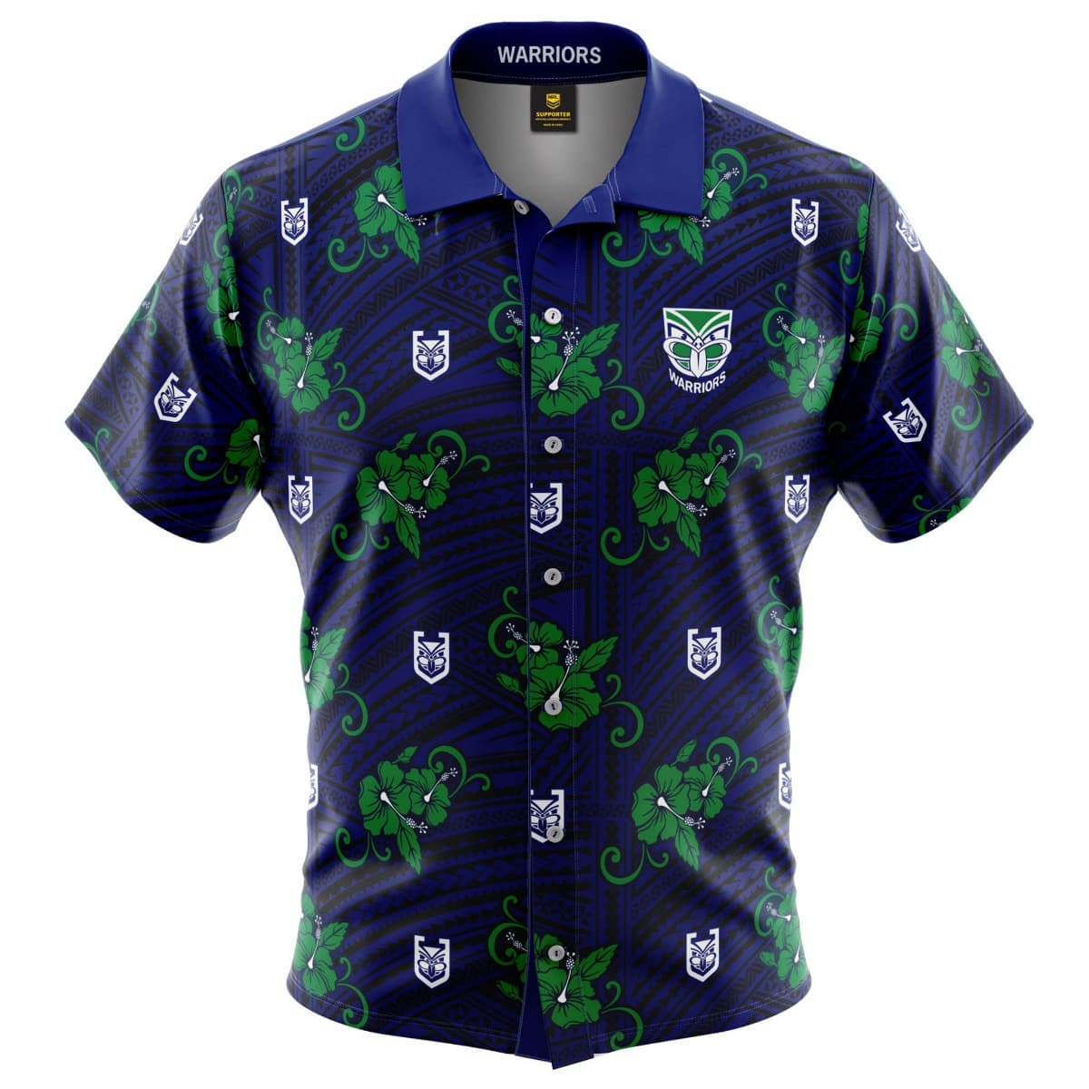 New Zealand Warriors NRL Hawaiian Tribal Shirt New Zealand Warriors NRL Hawaiian Tribal Shirt
