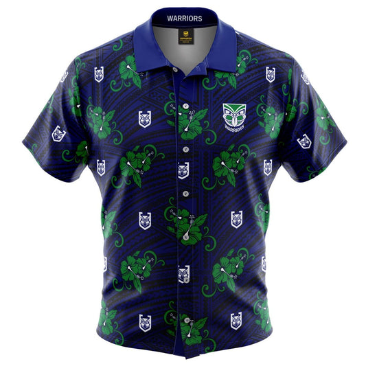 New Zealand Warriors NRL Hawaiian Tribal Shirt New Zealand Warriors NRL Hawaiian Tribal Shirt