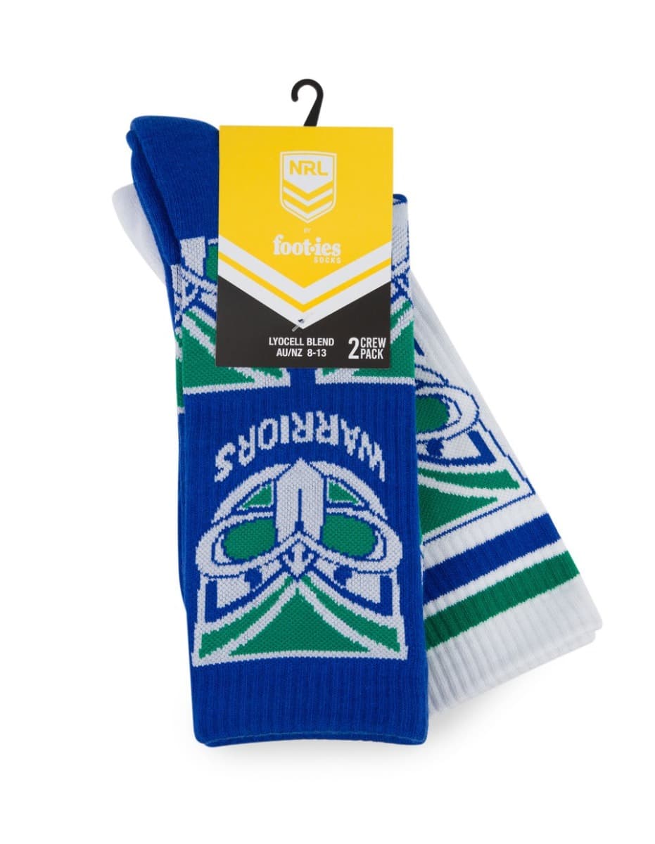 New Zealand Warriors NRL Logos Sneaker Socks 2 Pack