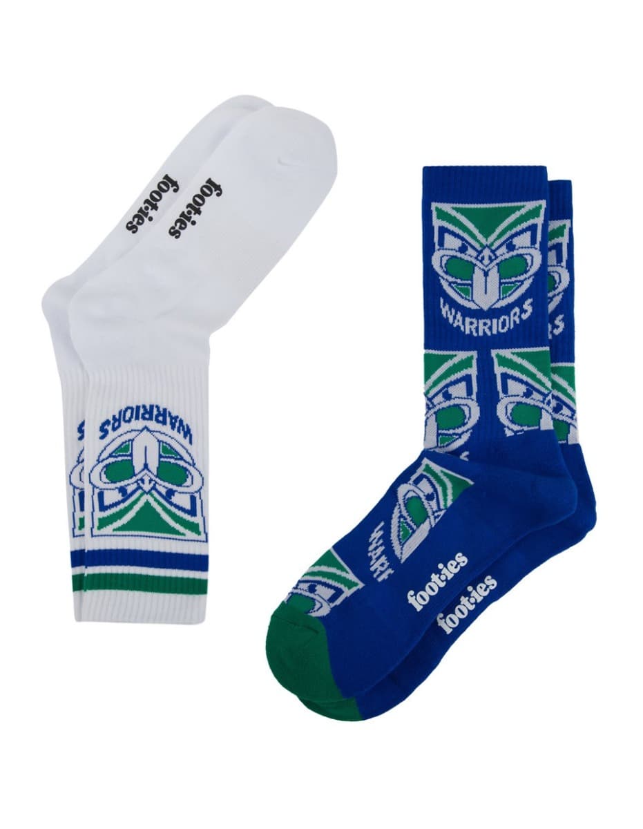 New Zealand Warriors NRL Logos Sneaker Socks 2 Pack