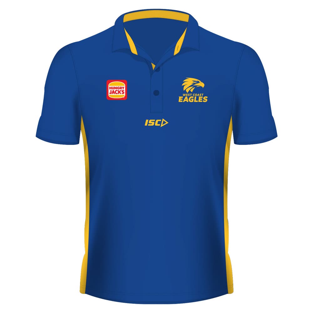 West Coast Eagles AFL Royal Media Polo Shirt