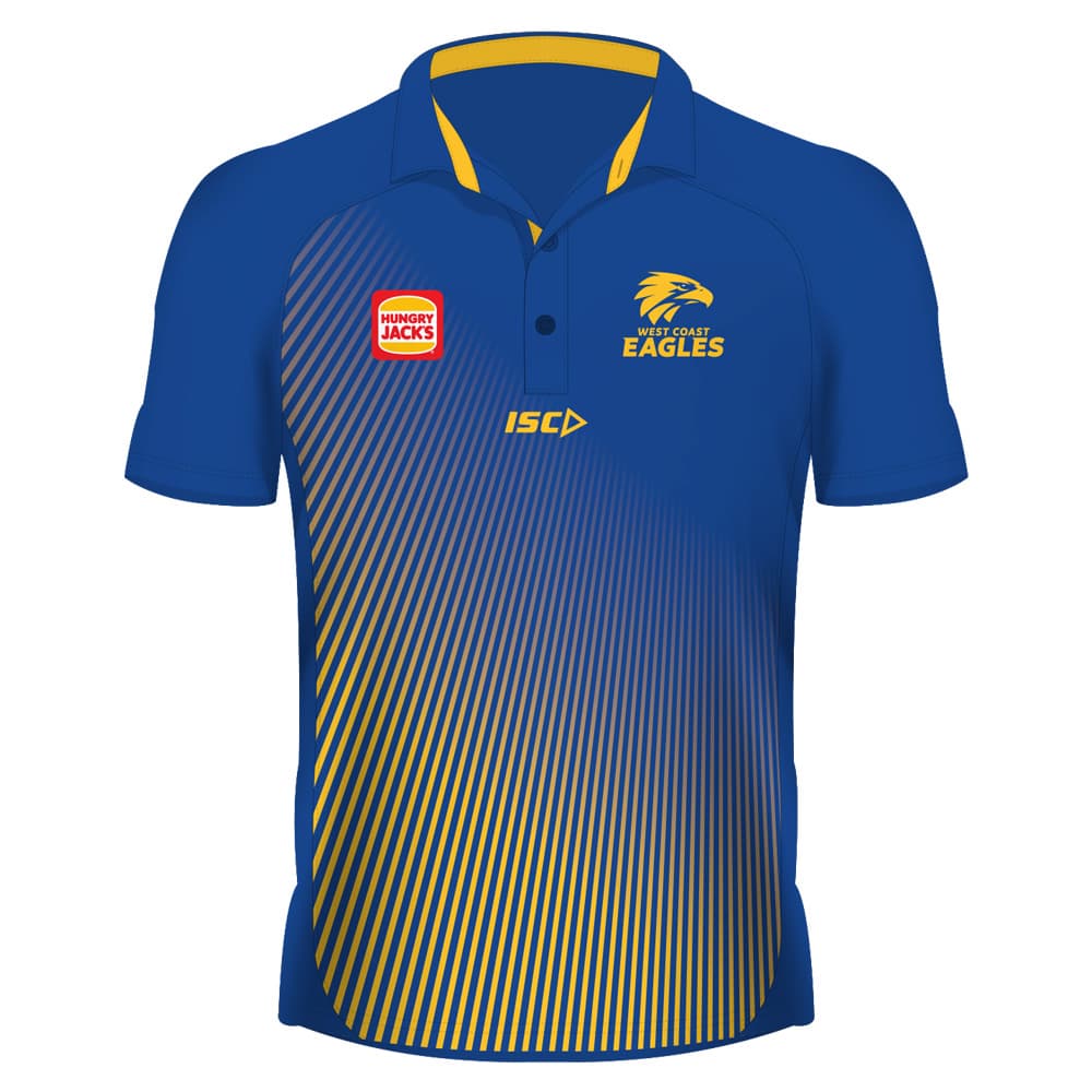 West Coast Eagles AFL Royal Gold Polo Shirt