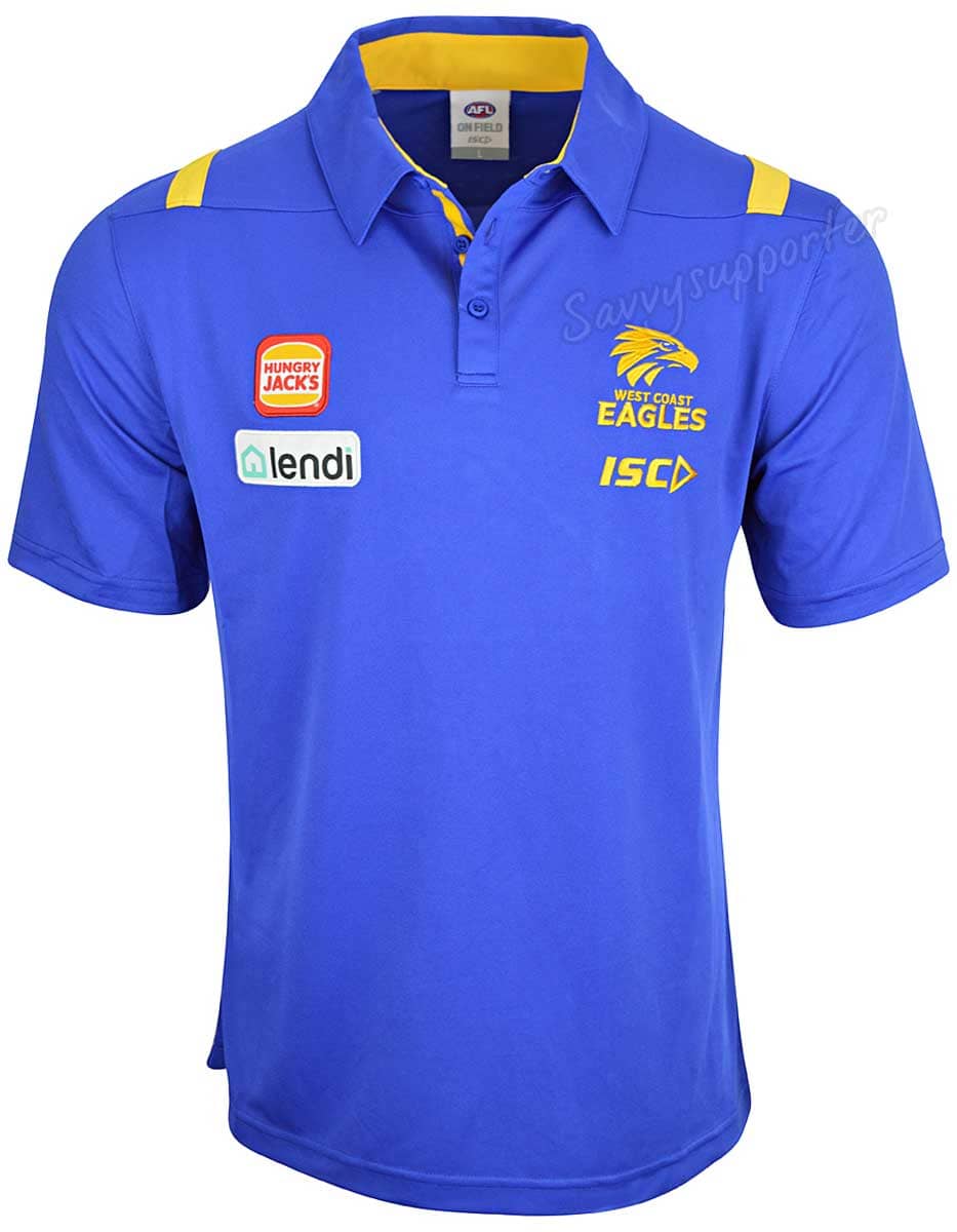 West Coast Eagles AFL Mens Media Polo Shirt
