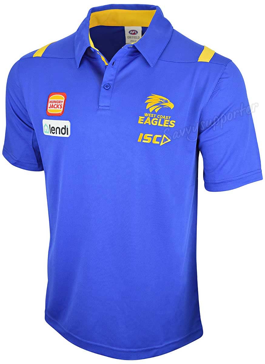 West Coast Eagles AFL Mens Media Polo Shirt