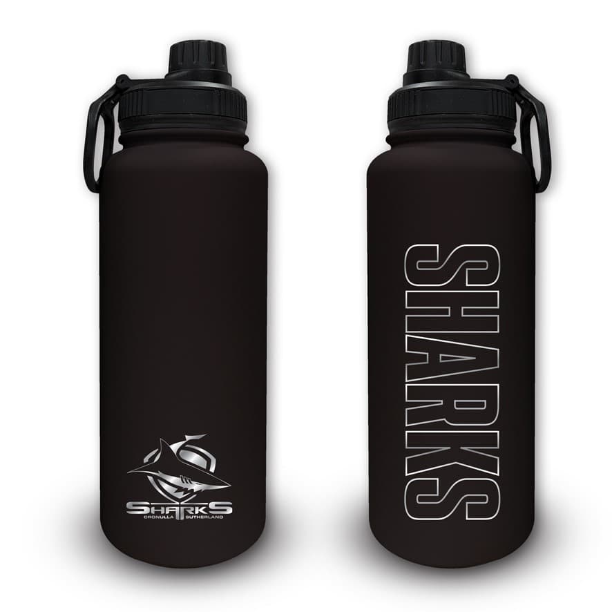 Cronulla Sharks NRL 960ml Stainless Steel Drink Bottle Cronulla Sharks NRL 960ml Stainless Steel Drink Bottle