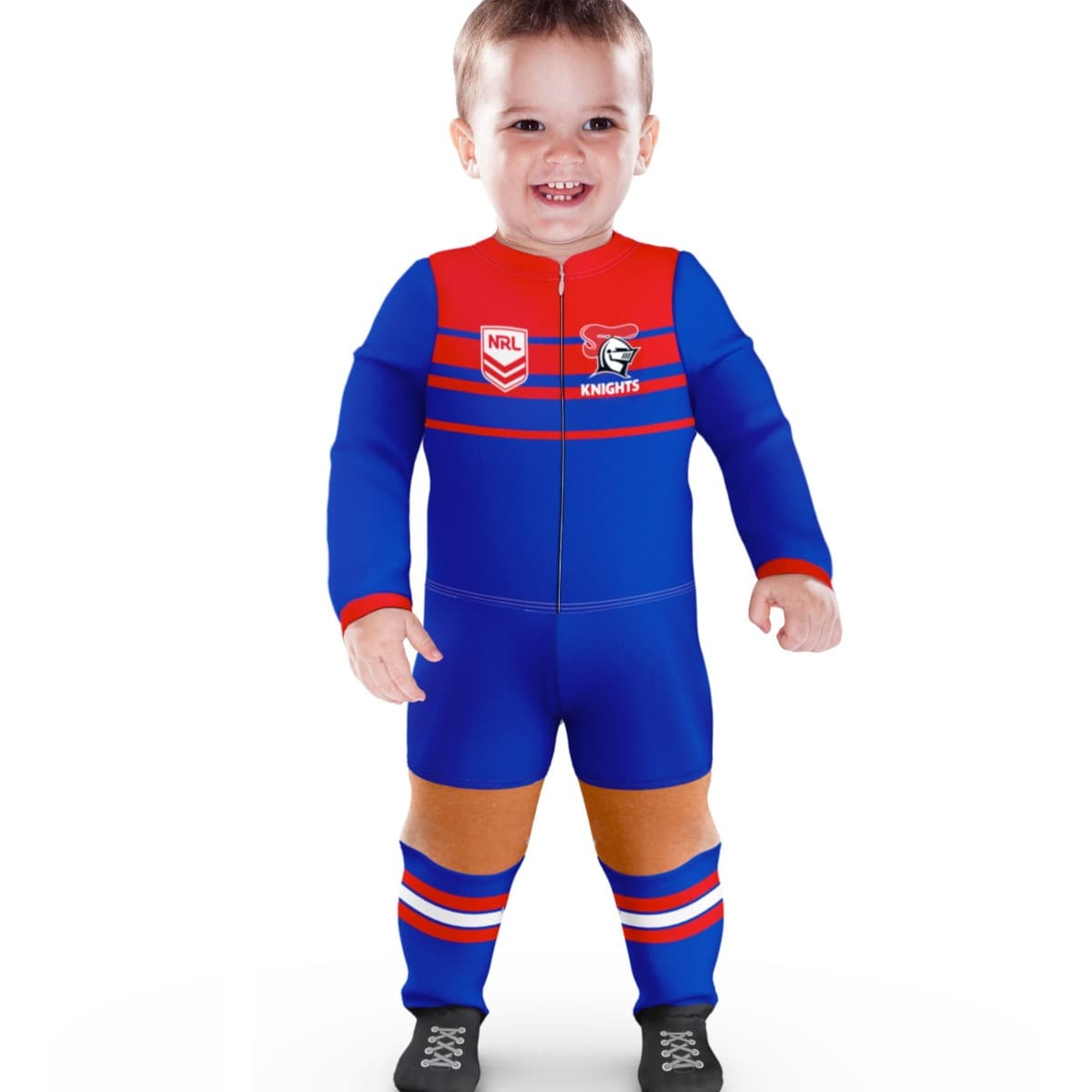 Newcastle Knights NRL Infant Zip Footysuit Newcastle Knights NRL Infant Zip Footysuit