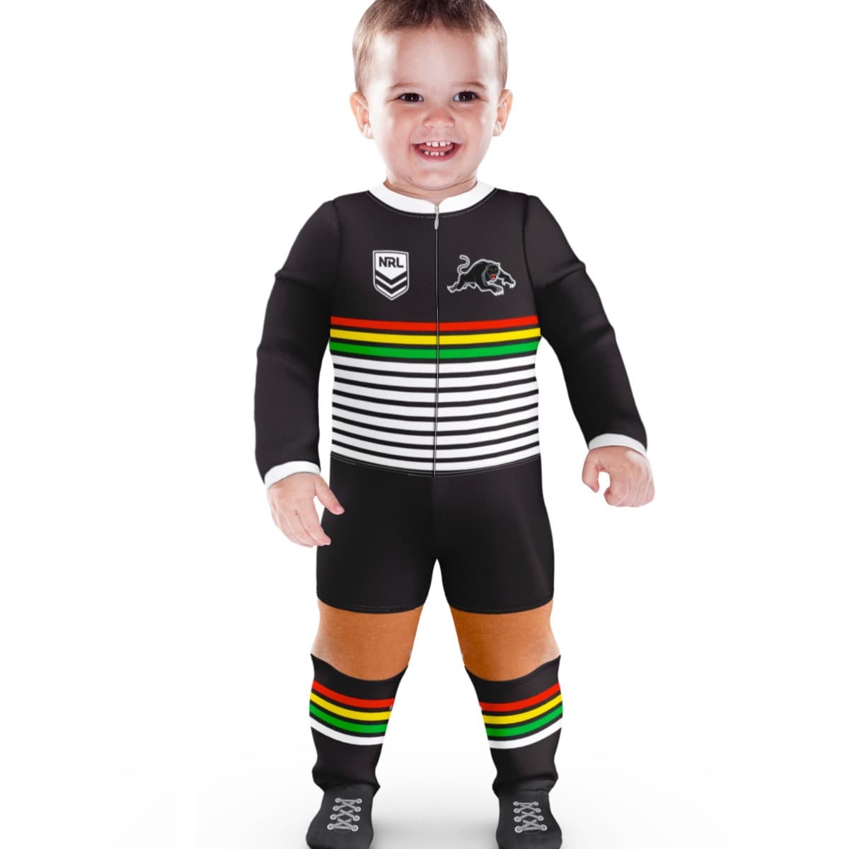 Penrith Panthers NRL Infant Zip Footysuit Penrith Panthers NRL Infant Zip Footysuit