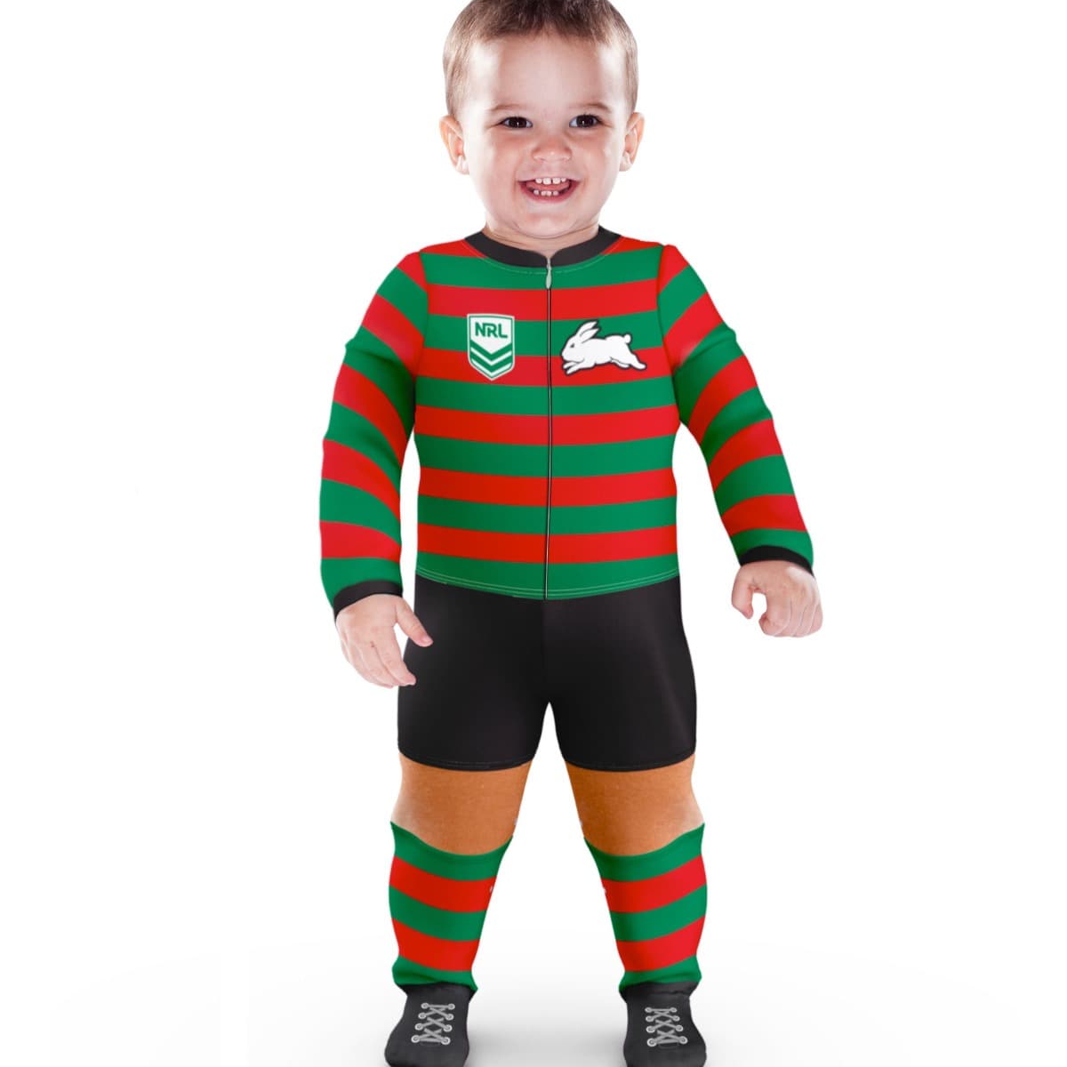 South Sydney Rabbitohs NRL Infant Zip Footysuit South Sydney Rabbitohs NRL Infant Zip Footysuit