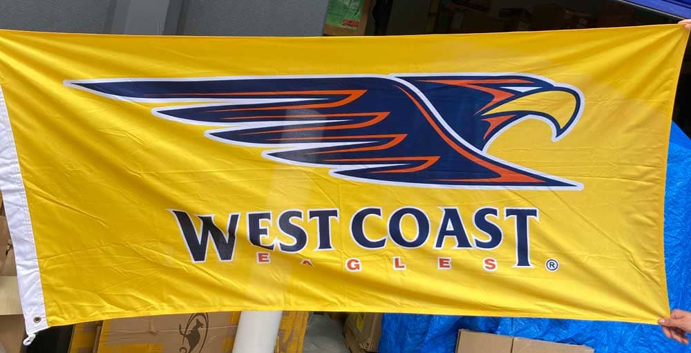 West Coast Eagles AFL Team Giant Pole Flag 1800mm by 900mm