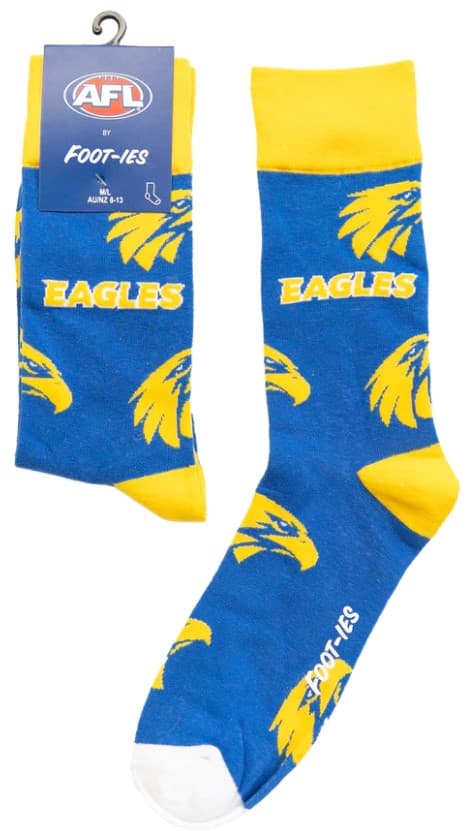 West Coast Eagles AFL Adults Large Logo Socks 50% OFF