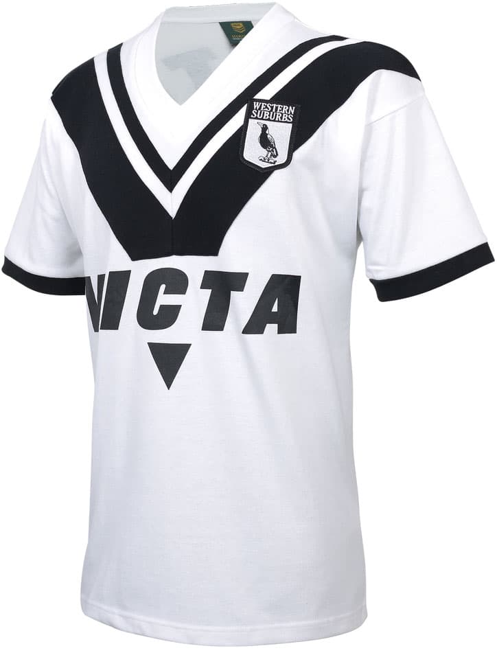 Western Suburbs Magpies 1978 Rugby League White Retro Jersey