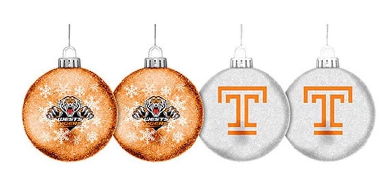 Wests Tigers NRL Christmas Baubles (set of 4)