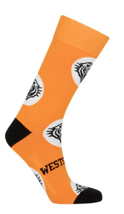 Wests Tigers NRL Adults Logo Dots Socks