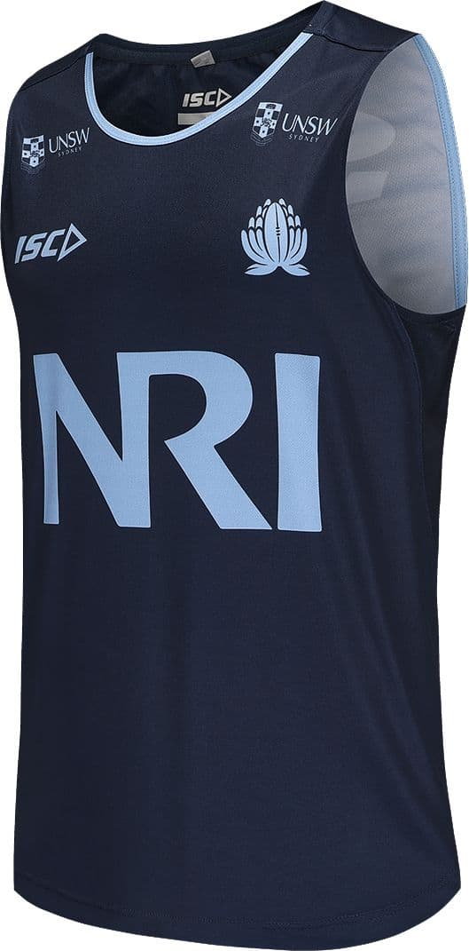 NSW Waratahs 2025 Rugby Union Mens Navy Training Singlet