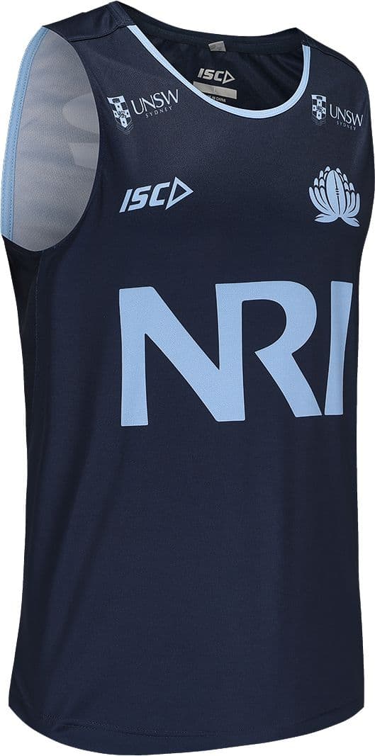 NSW Waratahs 2025 Rugby Union Mens Navy Training Singlet