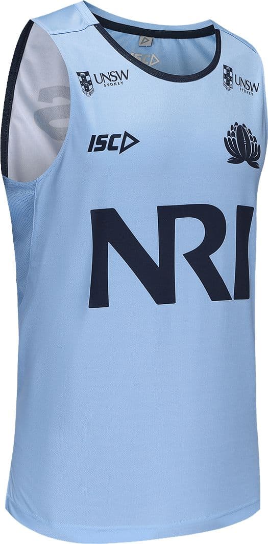 NSW Waratahs 2025 Rugby Union Mens Camb Blue Training Singlet