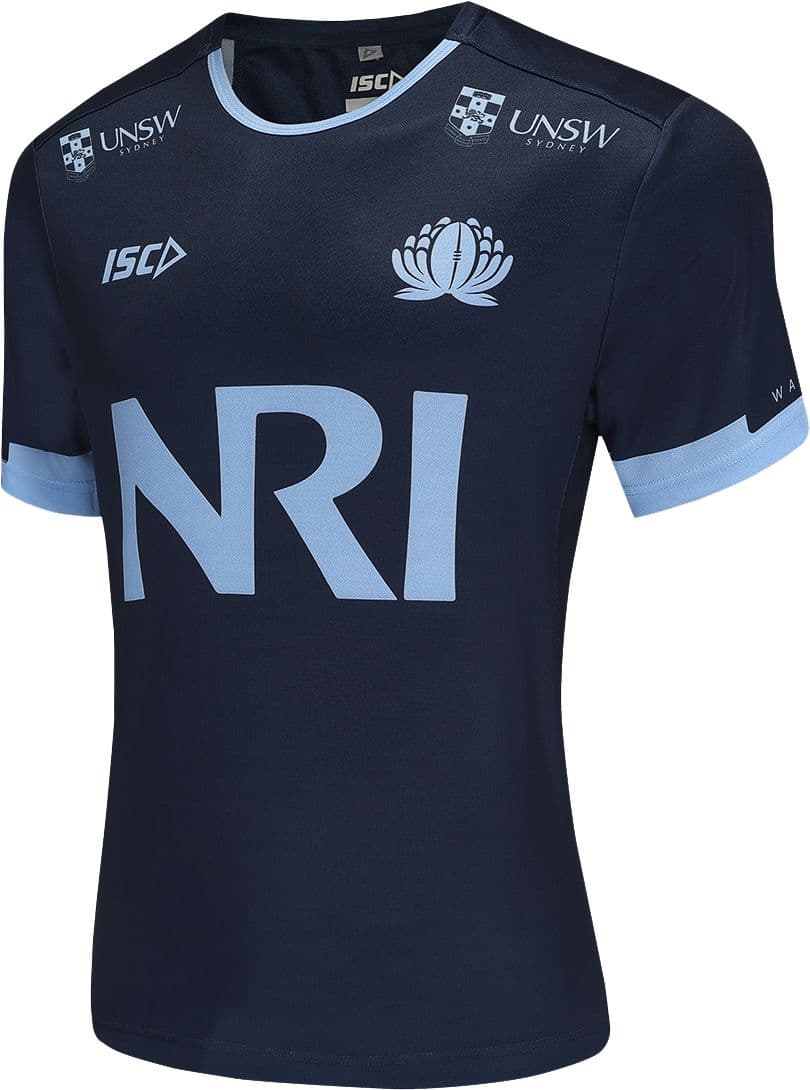 NSW Waratahs 2025 Rugby Union Mens Navy Training Shirt