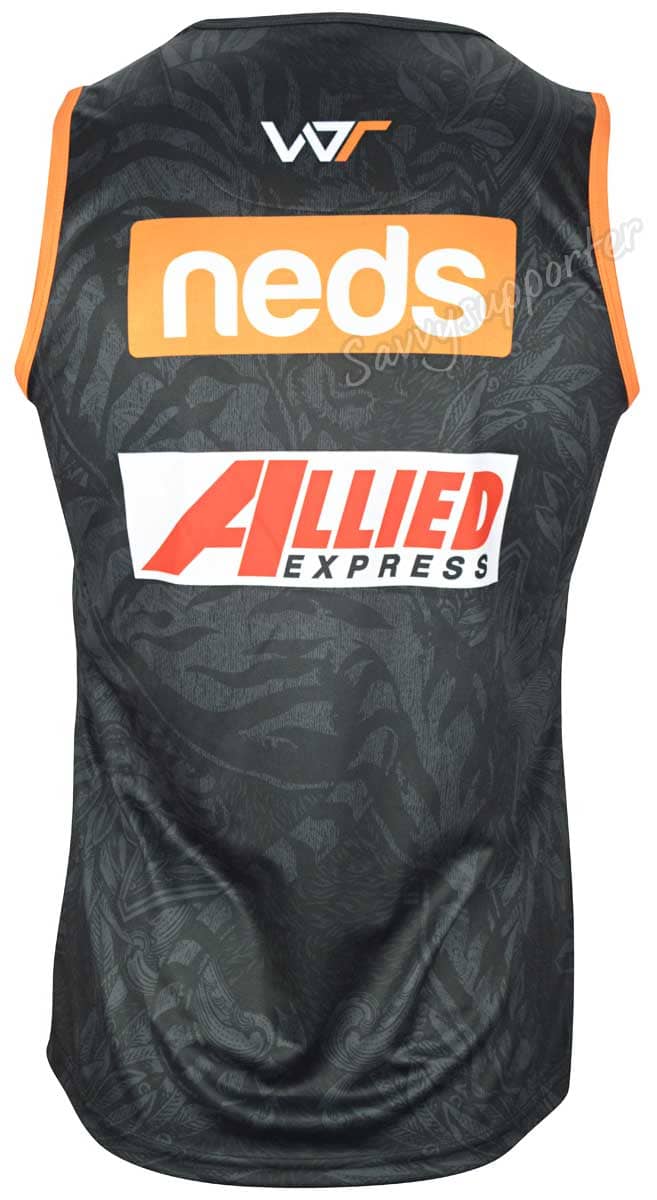 Wests Tigers NRL Mens Black Training Singlet