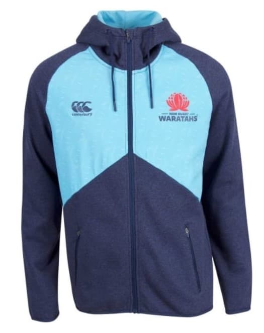 NSW Waratahs Rugby Union Mens Zip Through Hoody Size 3XL