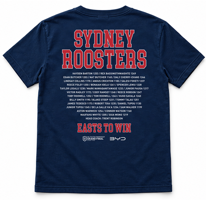 Sydney Roosters 2026 NRL Kids Players Premiers Shirt