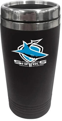 Cronulla Sharks NRL 450ml Stainless Steel Travel Mug *colour logo*