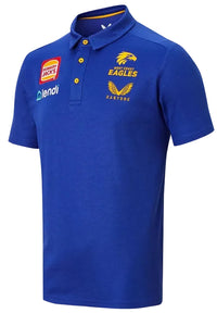 West Coast Eagles AFL Mens Blue Media Polo Shirt