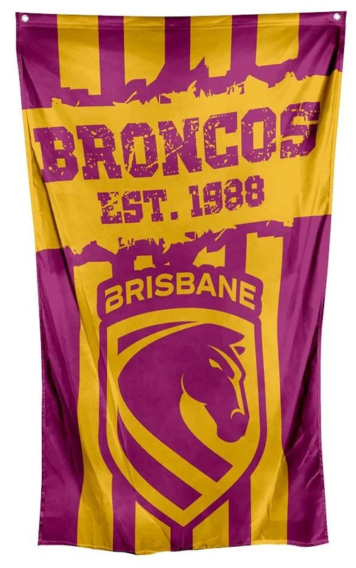 Brisbane Broncos NRL Wall Cape Flag 150cm by 90cm