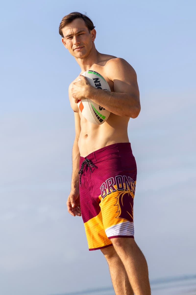 Brisbane Broncos 2025 NRL Mens Barrel Board Shorts