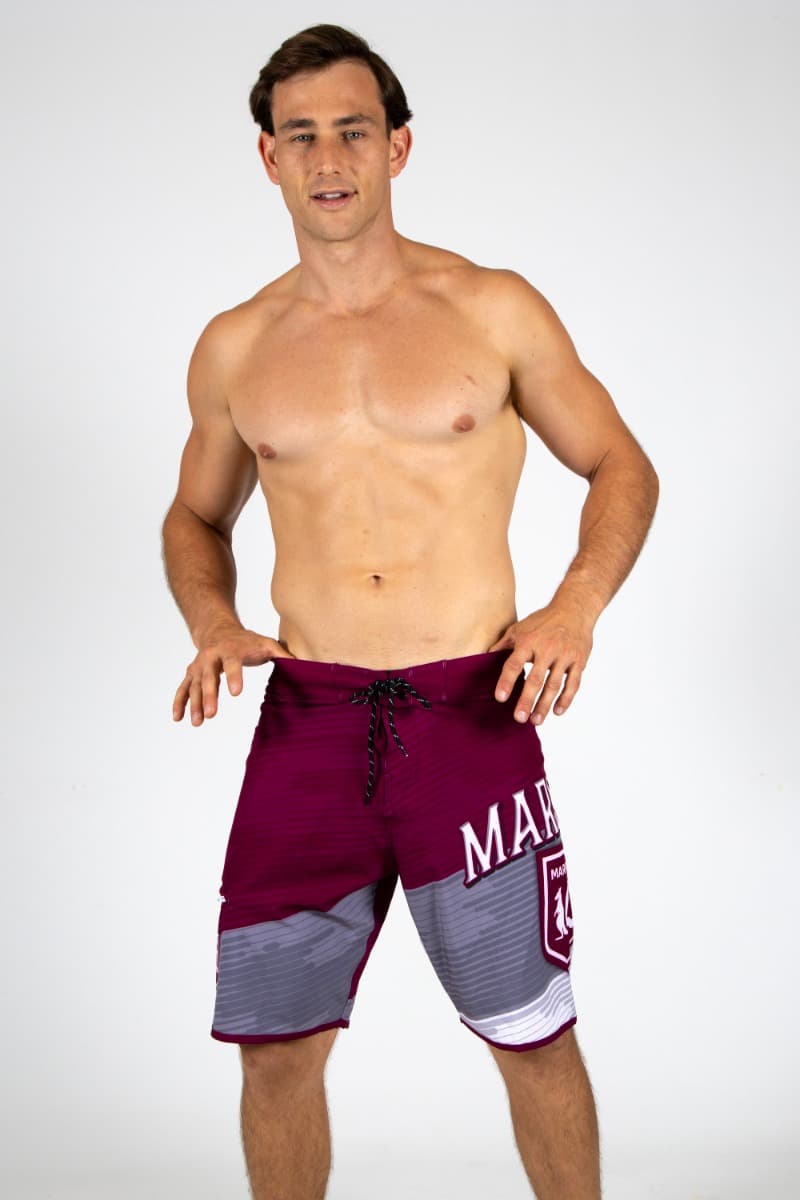 QLD Maroons 2025 State of Origin NRL Mens Barrel Board Shorts