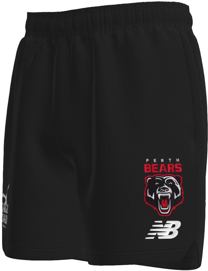 Perth Bears 2026 NRL Mens Black Travel Training Shorts