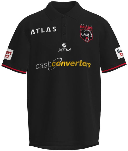 Perth Bears 2026 NRL Mens Black Polo Shirt